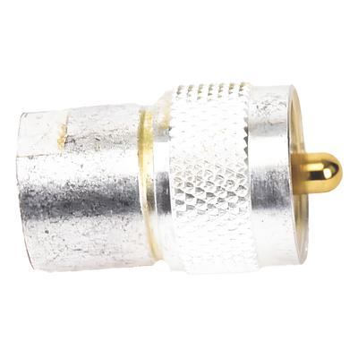 Adaptador UNIDAPT Hembra a UHF Macho (PL-259). Plata / Oro / Teflón.