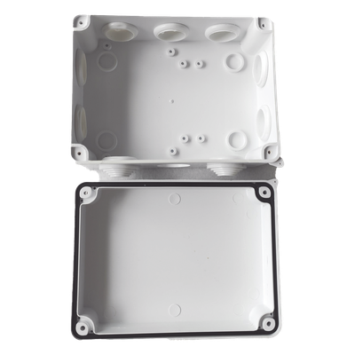 Caja de Conexiones Impermeable IP65, 10 Entradas, Dimensiones 150 x 110 x 70 mm, para Instalaciones Industriales, Comerc