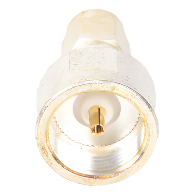 Adaptador UNIDAPT Hembra a SMA Macho, Plata / Oro / Teflón.