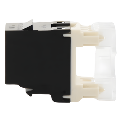 Conector Jack Estilo 110 (de Impacto), Tipo Keystone, Categoría 6, de 8 posiciones y 8 cables, Color Negro