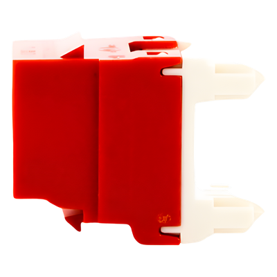 Conector Jack Estilo 110 (de Impacto), Tipo Keystone, Categoría 6, de 8 posiciones y 8 cables, Color Rojo