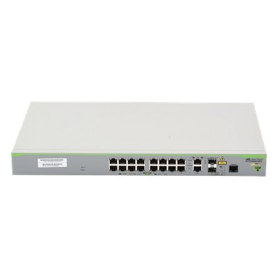 Switch PoE+ Administrable CentreCOM FS980M, Capa 3 de 16 Puertos 10/100 Mbps + 2 puertos RJ45 Gigabit/SFP Combo, 250W