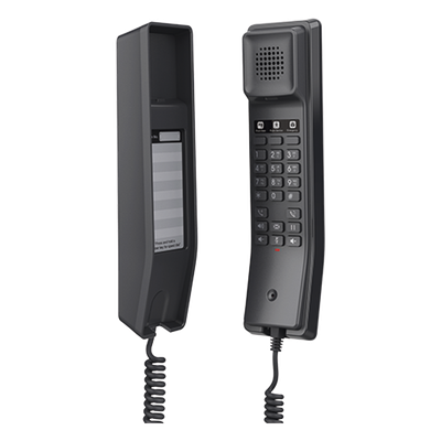 Teléfono IP Hotelero, 2 líneas SIP con 2 cuentas, codec Opus, IPV4/IPV6, color negro, con gestión en la nube GDMS