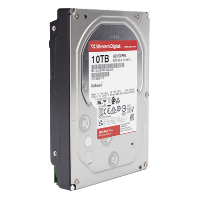Disco Duro NAS Empresarial WD Red Pro / 7200 RPM / SATA 6Gb/s / 10TB / RAID Optimizado / NASware / Garantía 5 Años