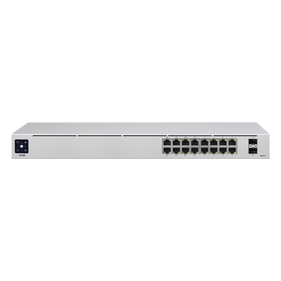 UniFi Switch USW-16-POE Gen2, Capa 2 de 16 puertos (8 puertos PoE 802.3af/at + 8 puertos Gigabit) + 2 puertos 1G SFP, 42