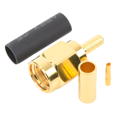 Conector SMA Macho Inverso de Anillo Plegable para Instalar en Cables RG-174/U y RG-316/U.