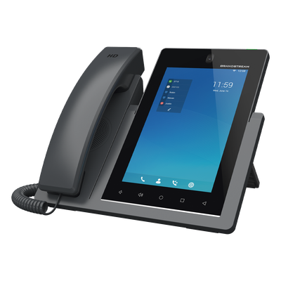 Teléfono IP Android 11, 16 líneas SIP con 16 cuentas, pantalla táctil 7", puertos Gigabit, Wi-Fi, Bluetooth, PoE, codec 