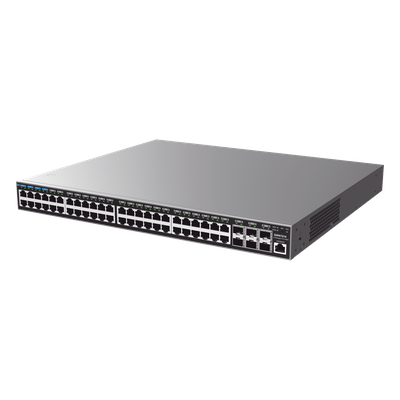 Switch Capa 3 Administrable / 48 puertos 10/100/1000 Mbps + 6 Puertos SFP+ de 10 Gigabits / Compatible con GWN Cloud.