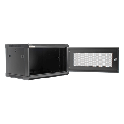 Gabinetes PRECISION, Con Puerta Perforada, de 19in, 6UR, 450mm de Profundidad, Color Negro