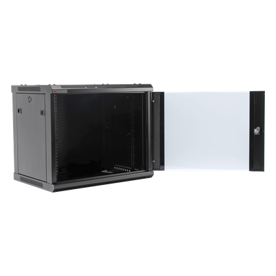 Gabinete PRECISION, Con Puerta de Cristal Templado, de 19in, 9UR, 450mm de Profundidad, Color Negro
