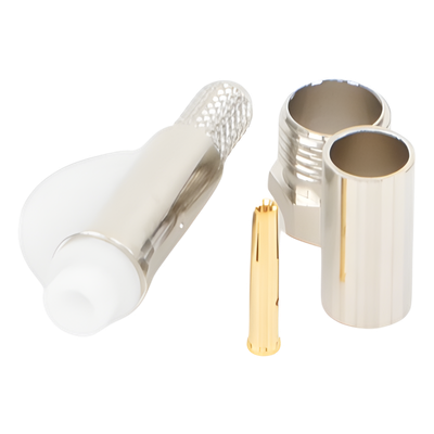 Conector FME Hembra de Anillo Plegable para Cable RG-58/U, Níquel/ Oro/ Teflón.