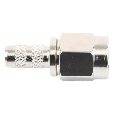 Conector SMA Macho de anillo plegable para cable RG-58/U, Niquel / Oro / Teflón.
