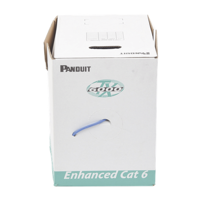 Bobina de Cable UTP 305 m. de Cobre, TX6000™ PanNet, Reelex, Azul, Categoría 6 Mejorado (23 AWG), PVC (CMR, Riser), de 4