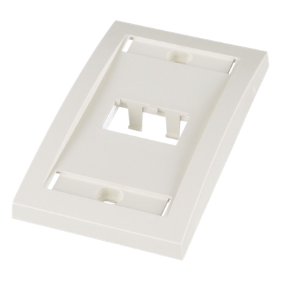 Placa de Pared Vertical Ejecutiva, Salida Para 2 Puertos Mini-Com, Con Espacios Para Etiquetas, Color Blanco Mate