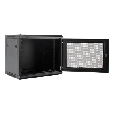Gabinetes PRECISION, Con Puerta Perforada, de 19in, 9UR, 450mm de Profundidad, Color Negro
