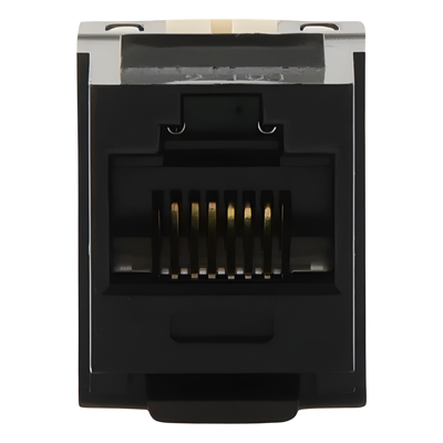 Conector Jack Estilo 110 (de Impacto), Tipo Keystone, Categoría 6, de 8 posiciones y 8 cables, Color Negro