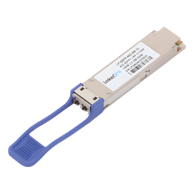 Transceptor QSFP+ (Mini-Gbic) / Monomodo / 40 Gbps de velocidad / Conectores LC Dúplex / Hasta 10 km de Distancia
