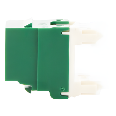 Conector Jack Estilo 110 (de Impacto), Tipo Keystone, Categoría 6, de 8 posiciones y 8 cables, Color Verde