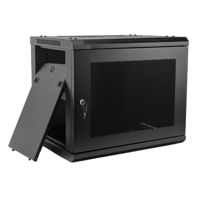 Gabinetes PRECISION, Con Puerta Perforada, de 19in, 9UR, 450mm de Profundidad, Color Negro