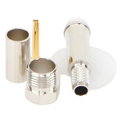 Conector FME Hembra de Anillo Plegable para Cable RG-58/U, Níquel/ Oro/ Teflón.
