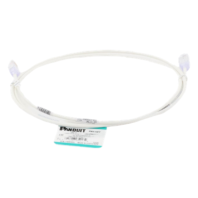Cable de Parcheo TX6, UTP Cat6, Diámetro Reducido (28AWG), Color Blanco Mate, 5ft
