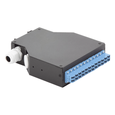 DISTRIBUIDOR DE FIBRA OPTICA PARA RIEL DIN CON ACOPLADORES LC/UPC MONOMODO