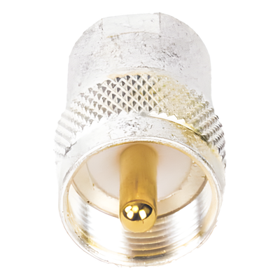 Adaptador UNIDAPT Hembra a UHF Macho (PL-259). Plata / Oro / Teflón.