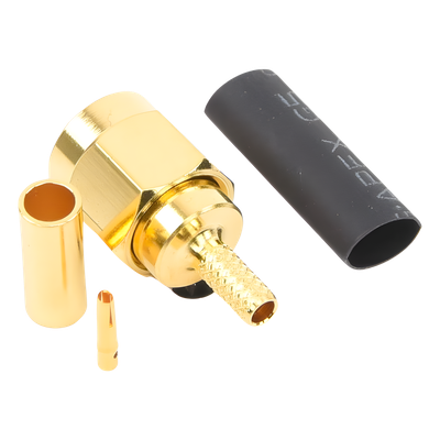 Conector SMA Macho Inverso de Anillo Plegable para Instalar en Cables RG-174/U y RG-316/U.