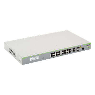 Switch PoE+ Administrable CentreCOM FS980M, Capa 3 de 16 Puertos 10/100 Mbps + 2 puertos RJ45 Gigabit/SFP Combo, 250W