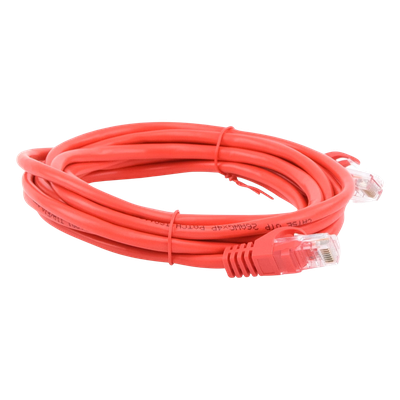 Cable de Parcheo UTP Cat5e - 3.0m. - Rojo