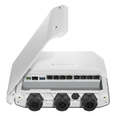 RB5009UPr+S+OUT 8 puertos PoE in/out, 1 SFP+, Solo RouterOS v7 para Exterior