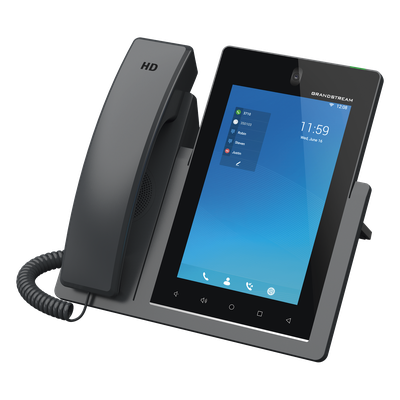 Teléfono IP Android 11, 16 líneas SIP con 16 cuentas, pantalla táctil 7", puertos Gigabit, Wi-Fi, Bluetooth, PoE, codec 