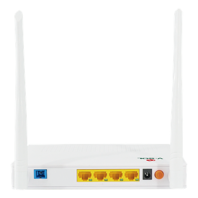 ONU G/EPON con Wi-Fi en 2.4 GHz + 4 Puertos LAN GigabitEthernet, hasta 300 Mbps vía inalámbrico