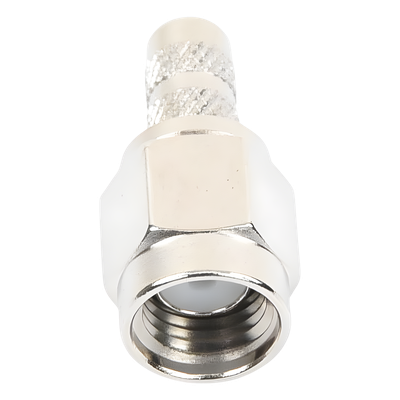 Conector SMA Macho de anillo plegable para cable RG-58/U, Niquel / Oro / Teflón.