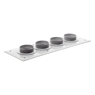 Placas pasamuro con capacidad de 4 botas de 4"