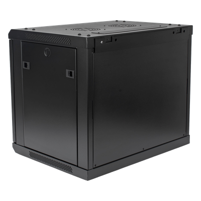 Gabinetes PRECISION, Con Puerta Perforada, de 19in, 9UR, 450mm de Profundidad, Color Negro