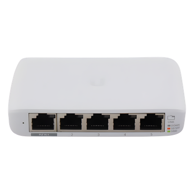 Switch UniFi Administrable Compacto de 5 Puertos 10/100/1000 Mbps, soporta entrada de PoE 802.3af/at