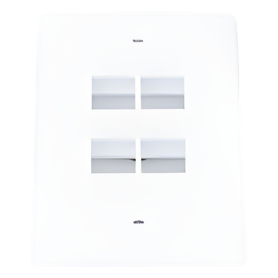 Placa de Pared Vertical, Salida Para 4 Puertos Keystone, Color Blanco