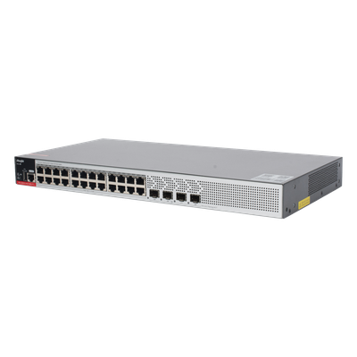 Switch Administrable L2+ con 24 puertos Gigabit PoE+, 4 SFP para fibra 1Gb / 2.5 Gb , gestión gratuita desde la nube, 37