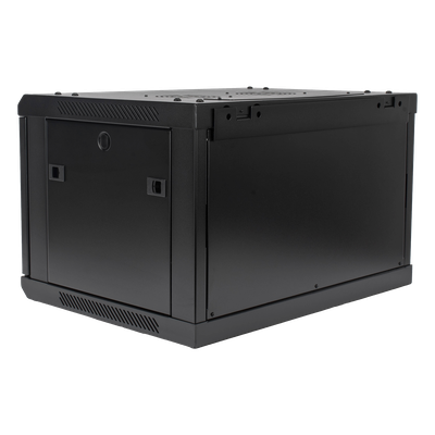 Gabinetes PRECISION, Con Puerta Perforada, de 19in, 6UR, 450mm de Profundidad, Color Negro