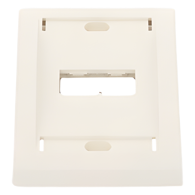 Placa de Pared Vertical Ejecutiva, Salida Para 2 Puertos Mini-Com, Con Espacios Para Etiquetas, Color Blanco Mate