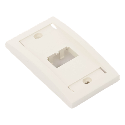 Placa de Pared Vertical Ejecutiva, Salida Para 2 Puertos Mini-Com, Con Espacios Para Etiquetas, Color Blanco Mate
