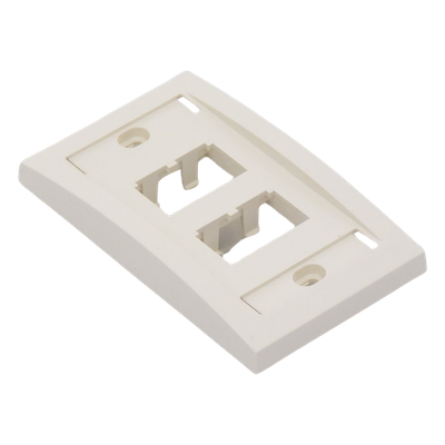 Placa de Pared Vertical Ejecutiva, Salida Para 4 Puertos Mini-Com, Con Espacios Para Etiquetas, Color Blanco Mate